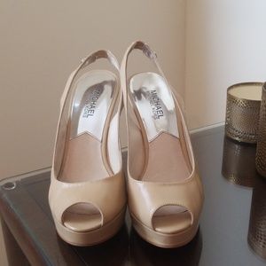 Michael Kors Nude Peep-toe Heels